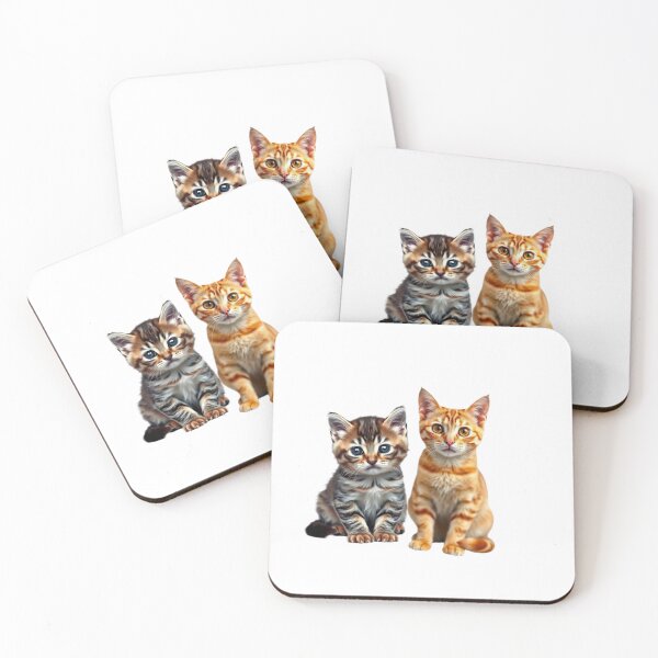 Item preview, Double Cuteness: Brown and Orange Tabby Kittens designed and sold by StickerBuild07 .