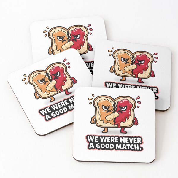 Item preview, We Were Never a Good Match – Peanut Butter & Jelly Breakup Cartoon designed and sold by VirtualLexi.
