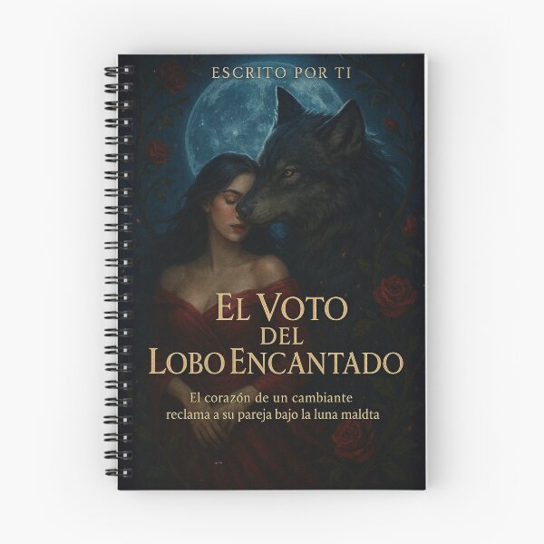 Item preview, Notebook of Moonbound Desire – Enchanted Wolf Vow designed and sold by Anomaly 404 Error.