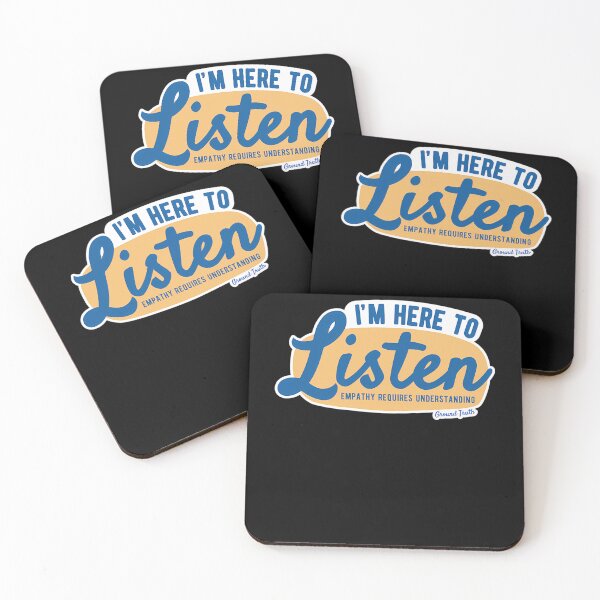 Item preview, I'M Here To Listen - White Background Blueyellow designed and sold by JulieJohnsona.