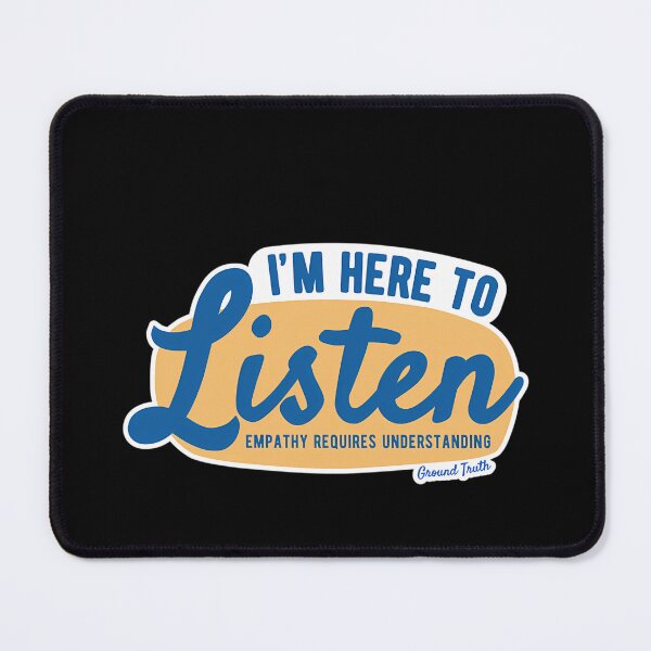 Item preview, I'M Here To Listen - White Background Blueyellow designed and sold by JulieJohnsona.