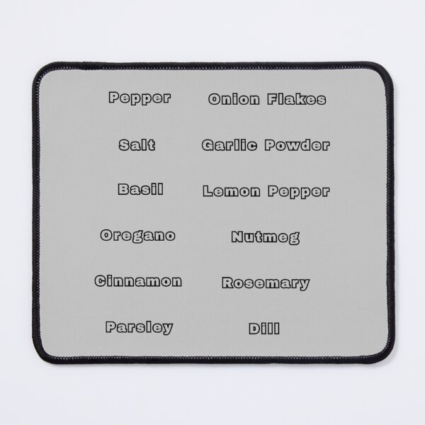 Item preview, Seasonings Text Black Home Organization Kitchen Stickers Prints Posters Wall Art Magnet Home Coffee Cup Decoration TShirt Stationary Notebook Magnet Hat Kitchen Work School Office Redbubble Shop designed and sold by Saritas Boutique Shop.