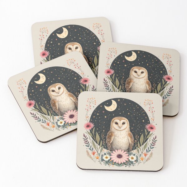 Item preview, Celestial Owl Floral Moon  designed and sold by PrettyRottenCo.