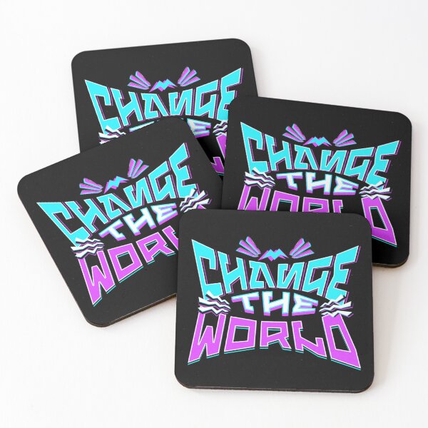 Item preview, Change The World - Retro Neon Streetwear Typography designed and sold by GenZFashion000.