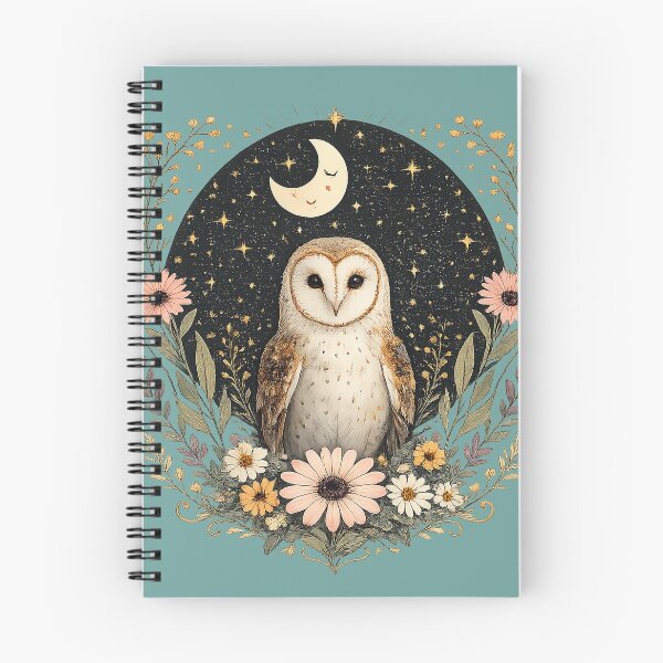 Item preview, Celestial Owl Floral Moon Illustration designed and sold by PrettyRottenCo.