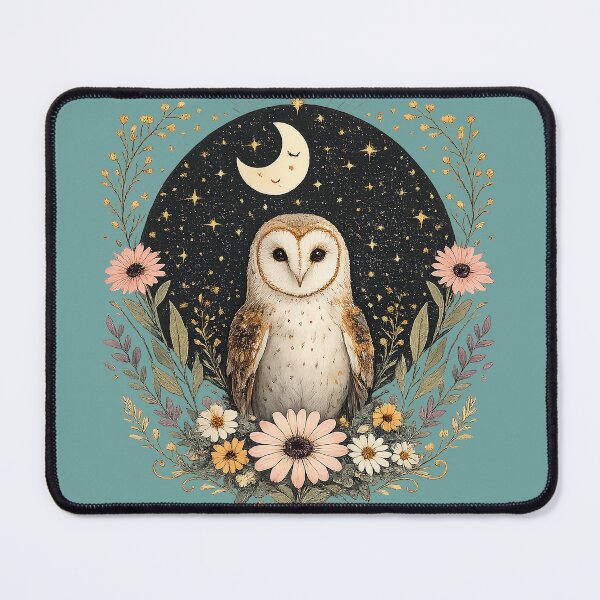 Item preview, Celestial Owl Floral Moon Illustration designed and sold by PrettyRottenCo.