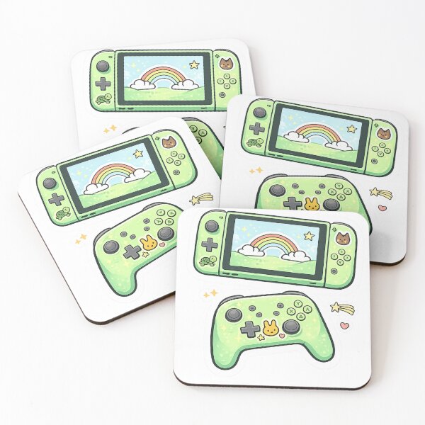 Item preview, Green Game Console With Cute Stickers designed and sold by Saturnspx.