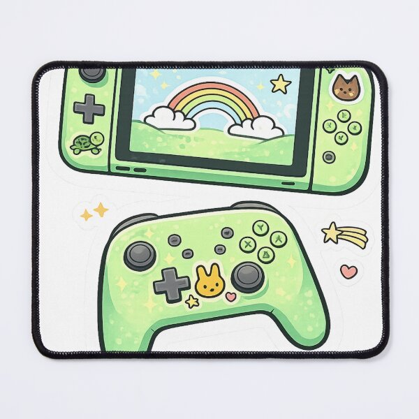 Item preview, Green Game Console With Cute Stickers designed and sold by Saturnspx.