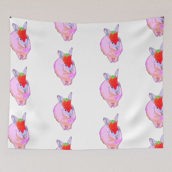 Item preview, Beth the Bunny in strawberry Hat – animalzinhats  designed and sold by Ashley’sAnimalz.