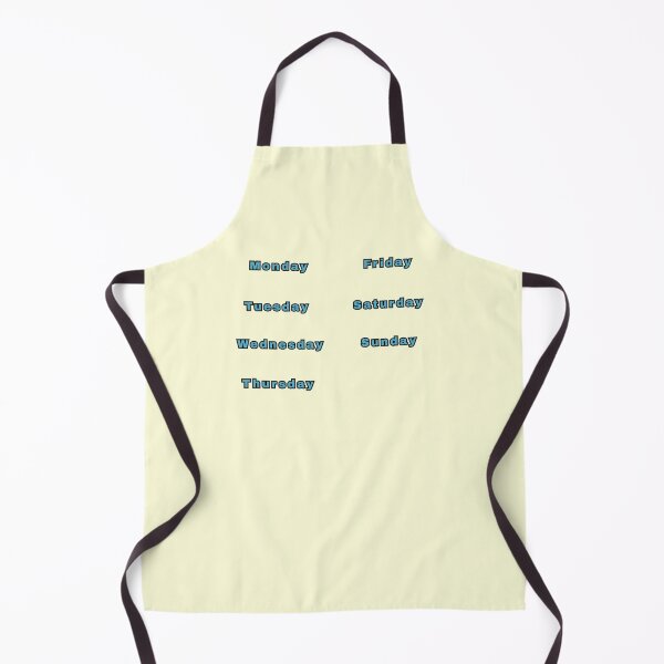 Item preview, Days Of The Week Text Blue Stickers Prints Posters Wall Art Magnet Home Coffee Cup Decoration TShirt Stationary Notebook Magnet Hat Kitchen Work School Office Redbubble Shop designed and sold by Saritas Boutique Shop.