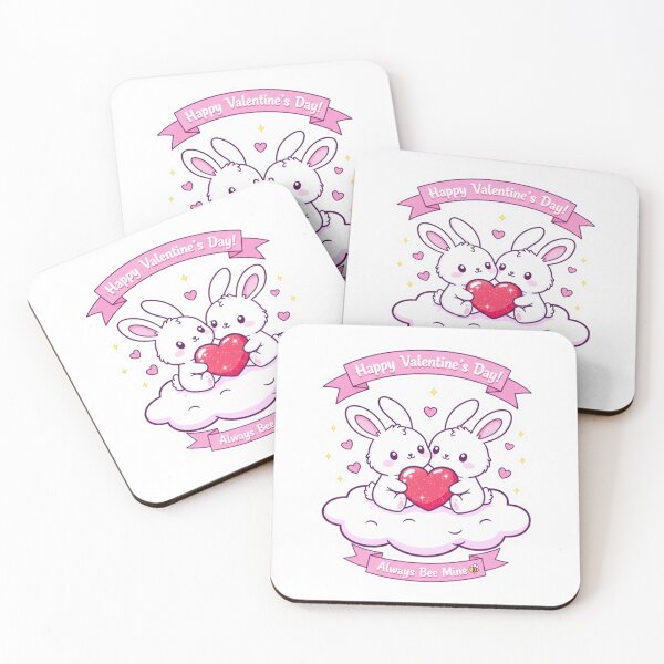 Item preview, Cute Valentines Bunnies Holding Red Heart - Kawaii Love Aesthetic Art designed and sold by Fatomfatom.