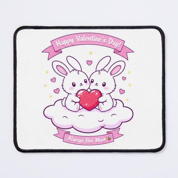 Item preview, Cute Valentines Bunnies Holding Red Heart - Kawaii Love Aesthetic Art designed and sold by Fatomfatom.