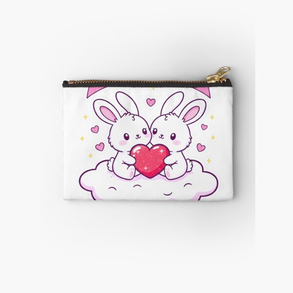 Item preview, Cute Valentines Bunnies Holding Red Heart - Kawaii Love Aesthetic Art designed and sold by Fatomfatom.