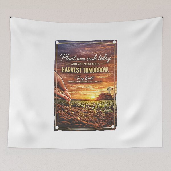 Item preview, Plant Some Seeds Today Quote Poster, Farm Sunset Motivation Wall Art, Success Mindset Print by Terry Scott designed and sold by TerScott.