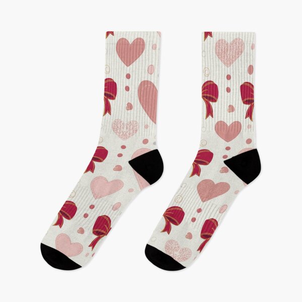 Item preview, Red Ribbon Bow and Pink Heart Seamless Pattern Sticker designed and sold by ZyVoAli.