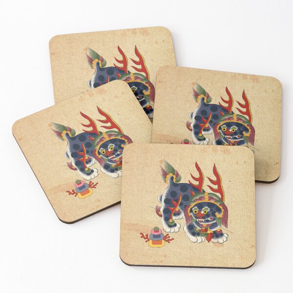 Item preview, Korean Guardian Haechi: Mythical Protector (Dark Navy & Crimson)  designed and sold by QamarART Paintings.