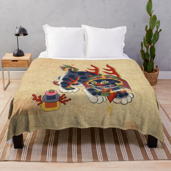 Item preview, Korean Guardian Haechi: Mythical Protector (Dark Navy & Crimson)  designed and sold by QamarART Paintings.