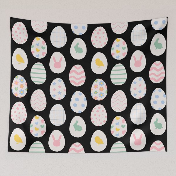 Item preview, Classic Pastel Easter Eggs on Black designed and sold by AnimaliaStar.