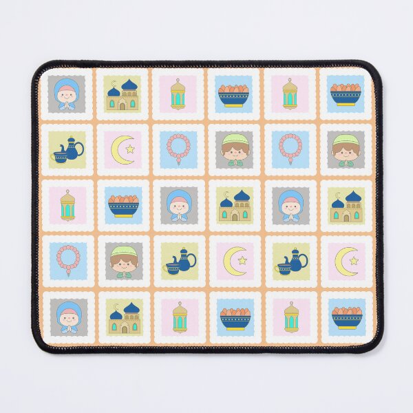 Item preview, Cute Seamless Ramadan Pattern with Muslim Kids Mosque Lantern and Iftar Elements Background designed and sold by nuchz.