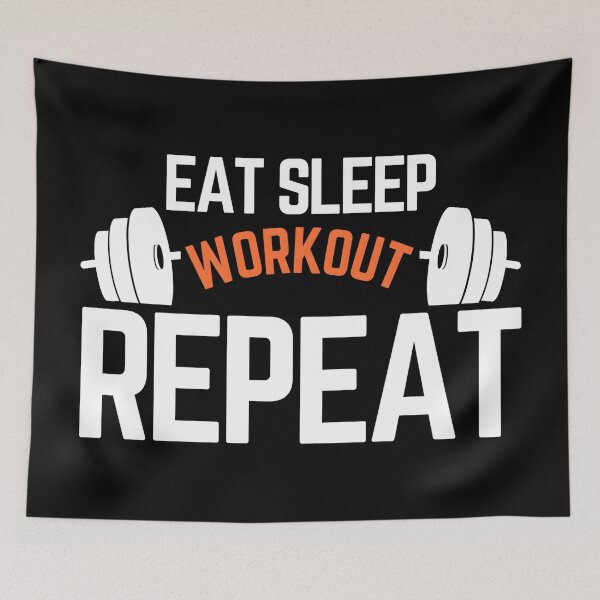 Item preview, Eat Sleep Workout Repeat | Gym Fitness Motivation Shirt & Activewear designed and sold by Teetreasure2.