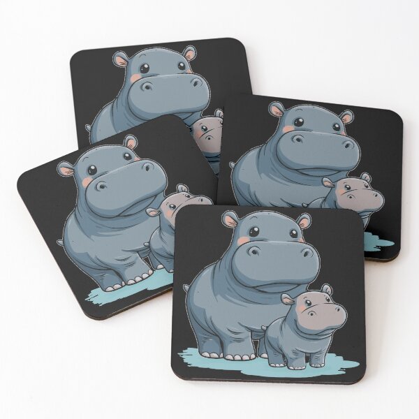Item preview, Mom and Baby Hippo designed and sold by ClubVacay.