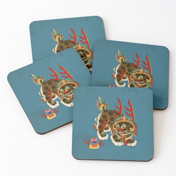 Item preview, Korean Guardian Haechi: Earthy Protector (Khaki on Teal)  designed and sold by QamarART Paintings.