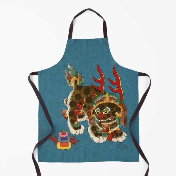 Item preview, Korean Guardian Haechi: Earthy Protector (Khaki on Teal)  designed and sold by QamarART Paintings.
