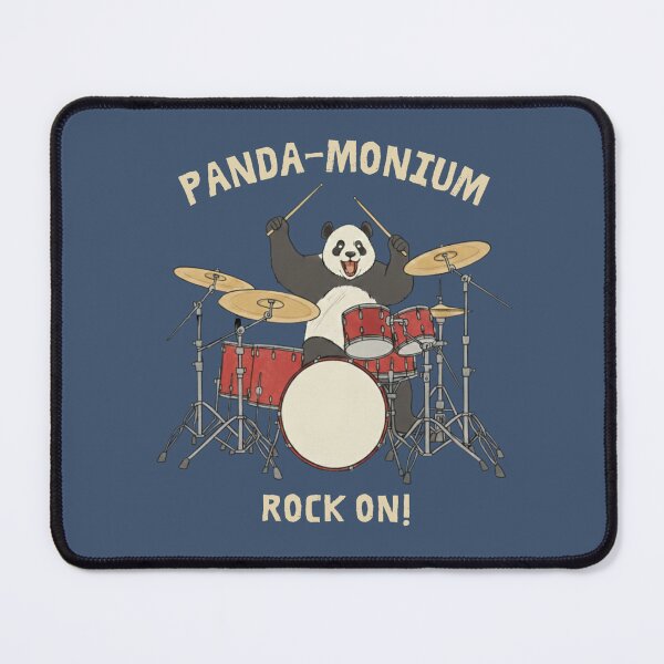 Item preview,  Panda-monium Rock On! | Heavy Metal Panda Drummer Illustration designed and sold by Rhythm Thru Art .