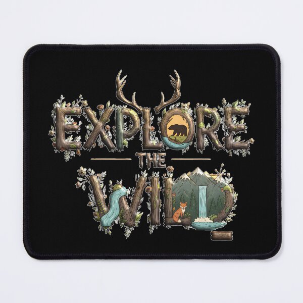 Item preview, EXPLORE THE WILD nature lover explorer adventurer hiking camping hiker camper off-grid life designed and sold by Jt41.