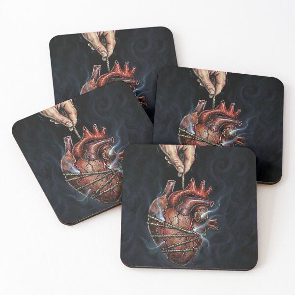 Item preview, Heart Bound by Ropes Dark Surrealism Anatomical Art designed and sold by goldratio.