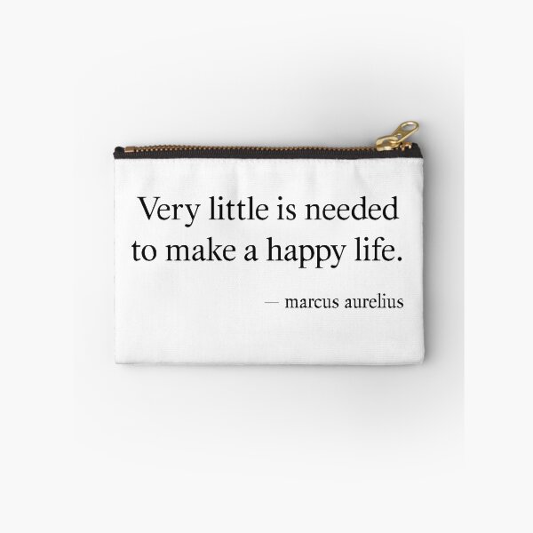 Item preview, A Happy Life – Marcus Aurelius Minimalist Stoic T-Shirt (Black Font) designed and sold by TshirtsLabs.