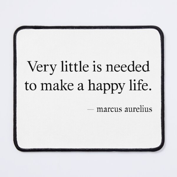 Item preview, A Happy Life – Marcus Aurelius Minimalist Stoic T-Shirt (Black Font) designed and sold by TshirtsLabs.