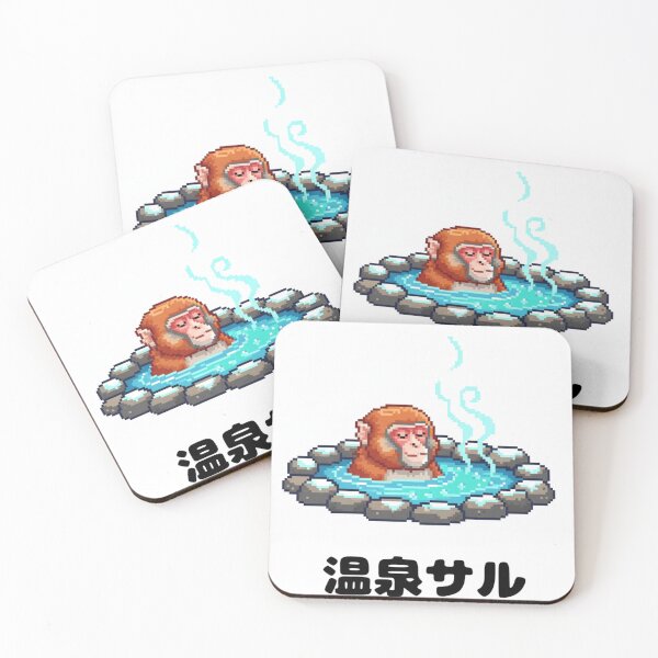 Aperçu de l'œuvre Onsen rétro 8 bits Snow Monkey créée et vendue par Japanese-Souvenir-Shop.