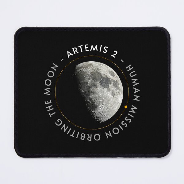 Artemis 2 Human Mission Orbiting the Moon Realistic Space Patch Mouse Pad