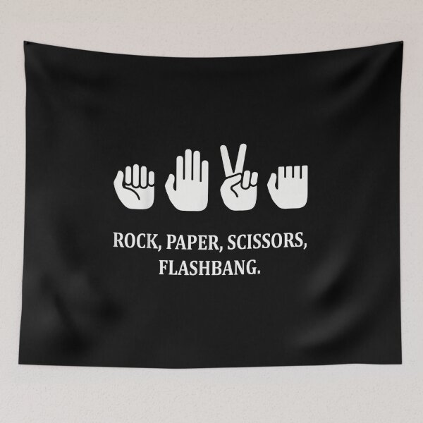 Item preview, Rock Paper Scissors Flashbang Funny Gaming Meme Tactical Combat Sarcastic Humor designed and sold by Suzu Comena.