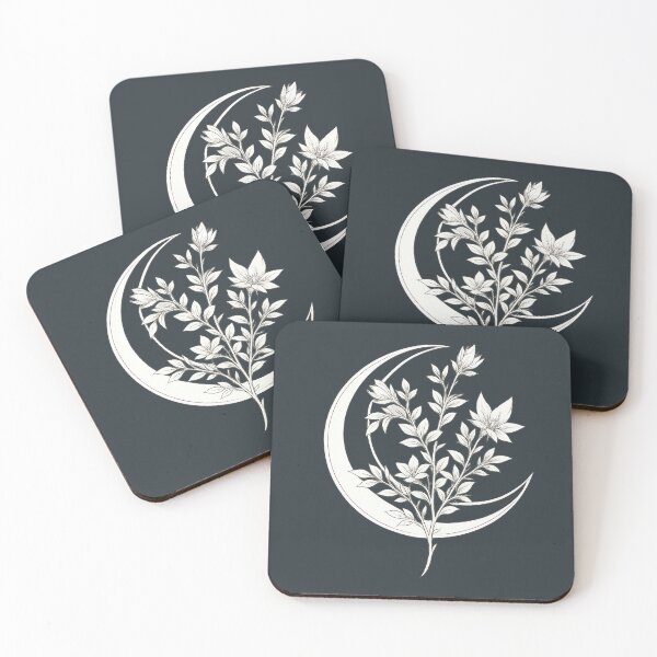Item preview, Botanical Crescent Moon Lunar Art designed and sold by PrettyRottenCo.