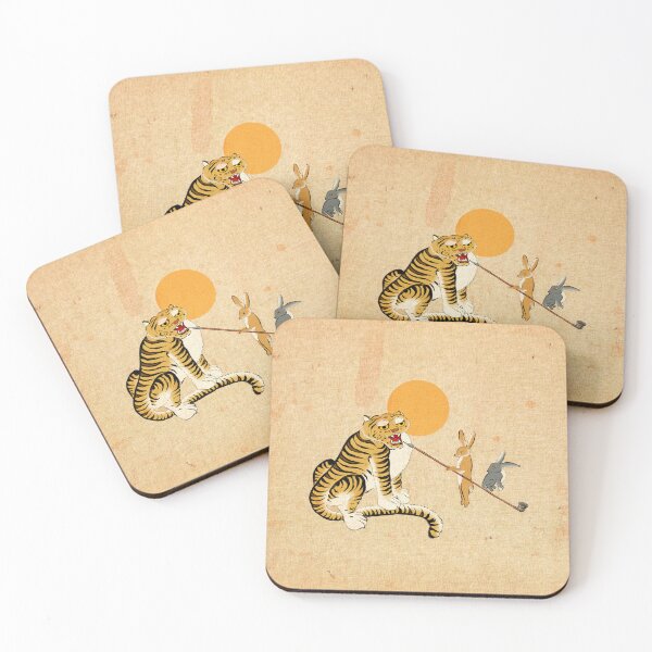 Item preview, Smoker Tiger and Attendant Rabbits: Day of Fortune  designed and sold by QamarART Paintings.