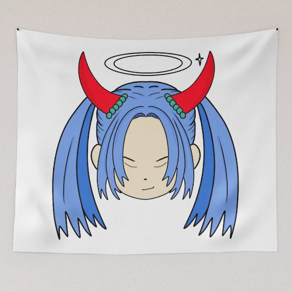 Item preview, Cute Anime Devil Girl with Blue Hair and Halo designed and sold by SulariTDsign.