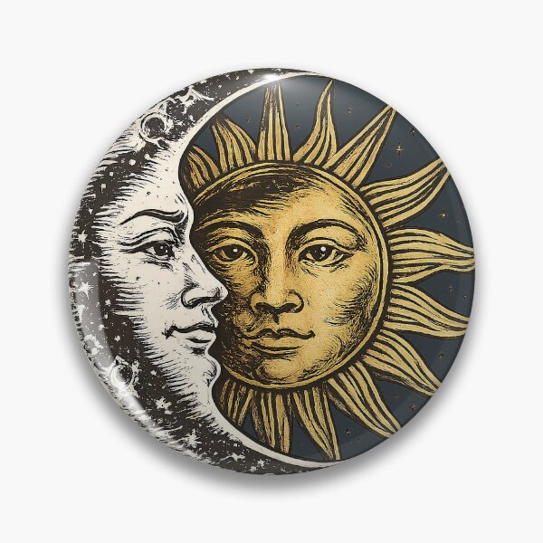 Item preview, Celestial Sun & Moon Vintage Alchemy Design designed and sold by PrettyRottenCo.