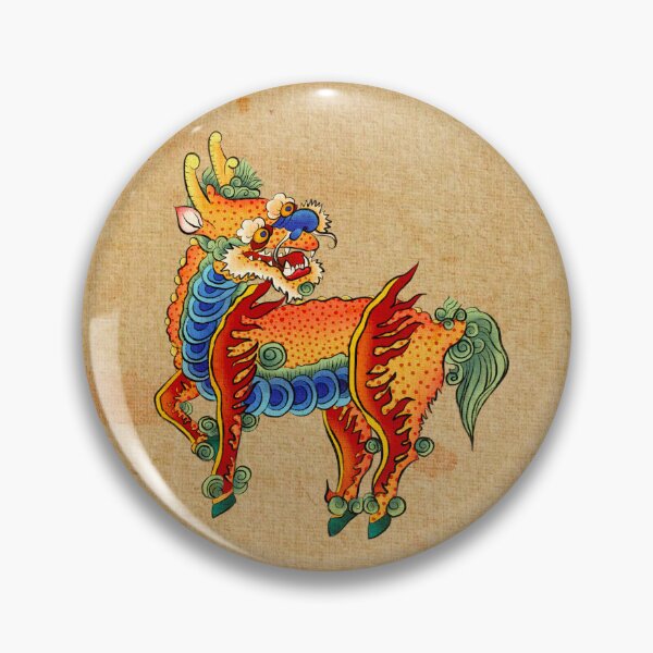 Item preview, Auspicious Red Kirin: Herald of Prosperity (Light Background)  designed and sold by QamarART Paintings.