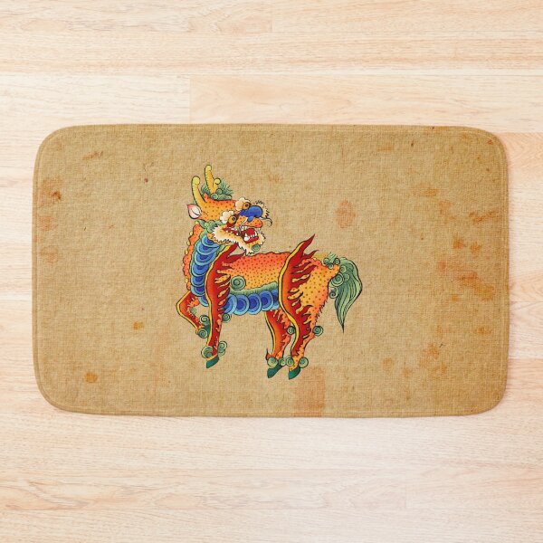 Item preview, Auspicious Red Kirin: Herald of Prosperity (Light Background)  designed and sold by QamarART Paintings.
