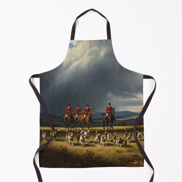 Item preview, FOX HUNTING A - Dramatic Fox Hunt Stormy Landscape Oil Painting designed and sold by KiwiRider.