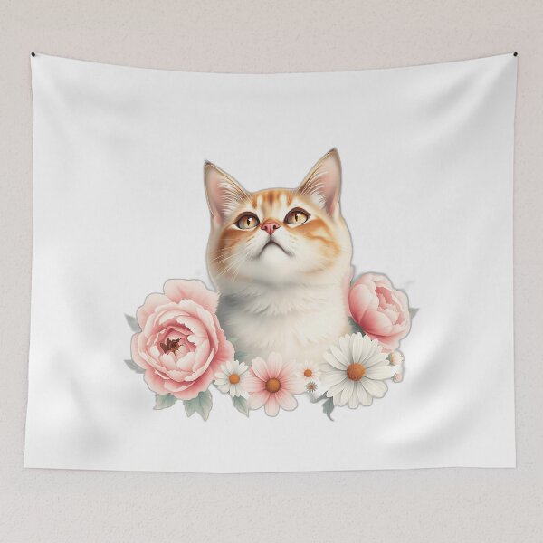 Item preview, Atomic Cat with Vintage Flowers designed and sold by sharon1210.
