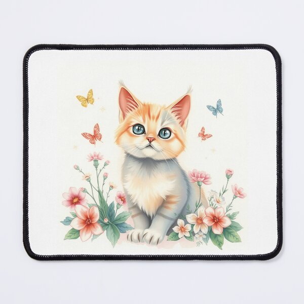 Item preview, Atomic Cat with Pastel Flora & Butterflies designed and sold by sharon1210.