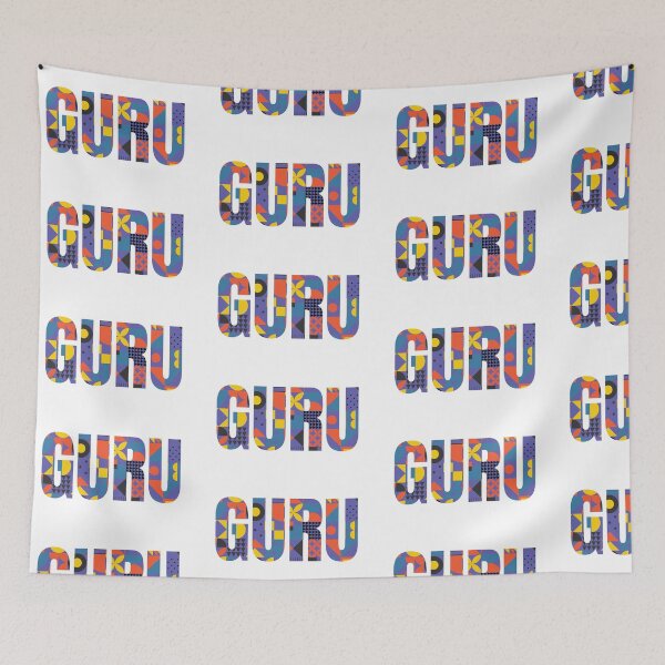 Item preview, GURU is a typographic design featuring the word “GURU” filled with a repeating pattern designed and sold by PIXEL POP DESIGNS - Beyond the Norm!.