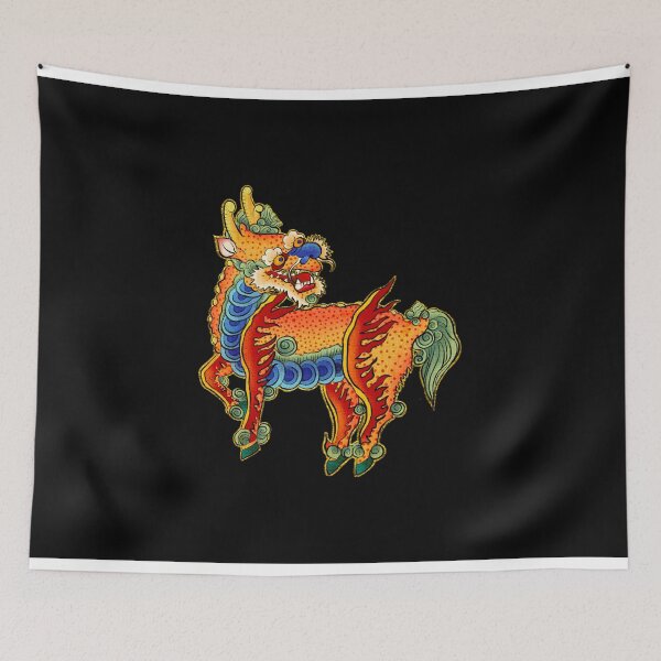 Item preview, Majestic Red Kirin: Noble Guardian of the Night  designed and sold by QamarART Paintings.