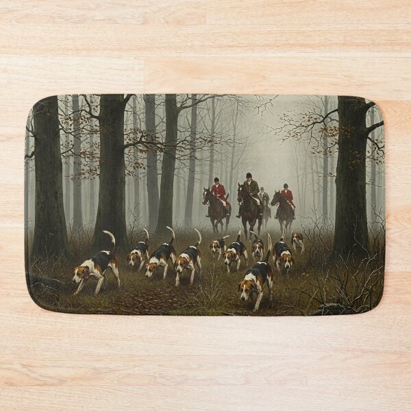 Item preview, FOX HUNTING B - Foggy Woodland Fox Hunt Oil Painting designed and sold by KiwiRider.