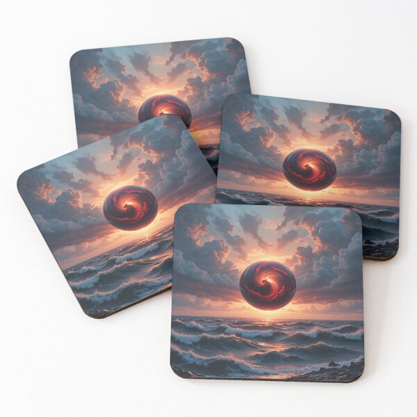 Item preview, Mystic Sunset Sphere Over the Ocean designed and sold by PixelVibe782.