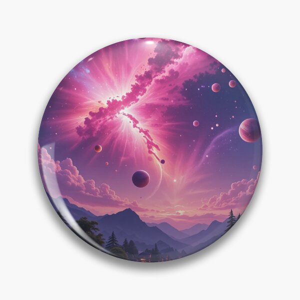 Item preview, Cosmic Dusk Over a Dreamlike Village designed and sold by PixelVibe782.