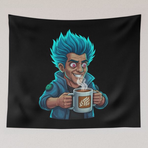 Item preview, Funny Mad Scientist - Caffeine Hypothesis Cyberpunk Art designed and sold by NEON ALLEY.